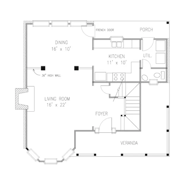 Country House Plan First Floor - Barrymore Bluff Farmhouse 137D-0200 - Search House Plans and More