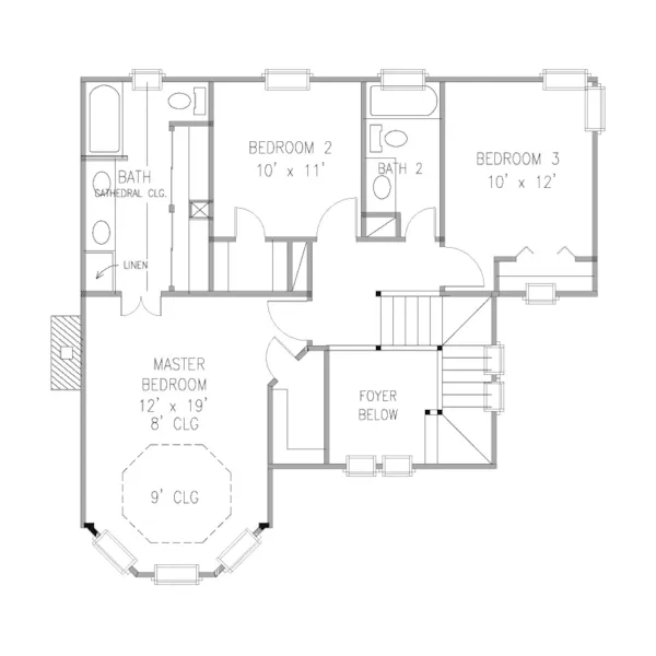 Country House Plan Second Floor - Barrymore Bluff Farmhouse 137D-0200 - Search House Plans and More