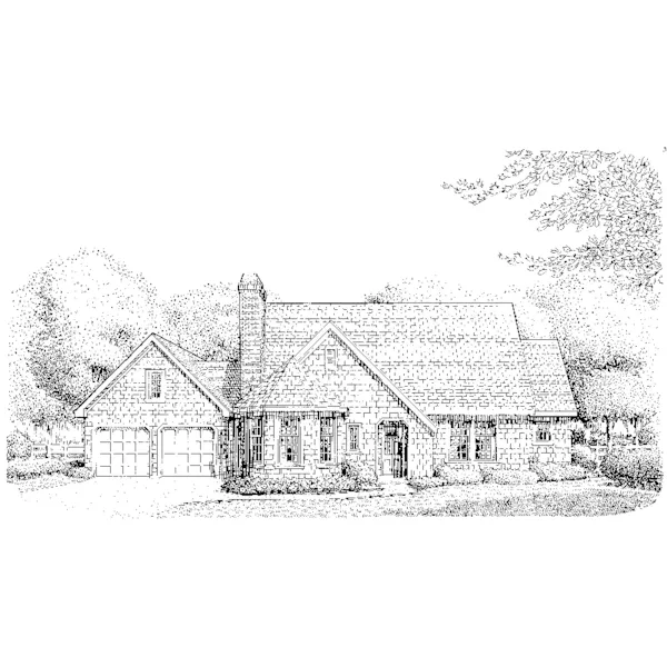 Shingle House Plan Front of Home - Carlan Traditional Ranch Home 137D-0201 - Search House Plans and More