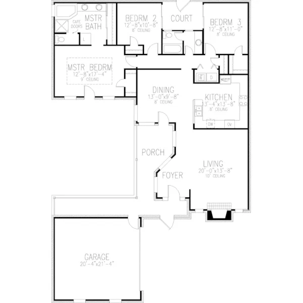 Shingle House Plan First Floor - Denicia European Home 137D-0202 - Search House Plans and More