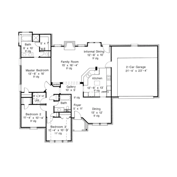 Country House Plan First Floor - Lafayette Falls Ranch Home 137D-0207 - Shop House Plans and More