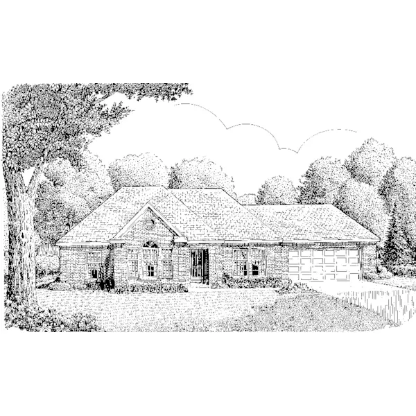 Country House Plan Front of Home - Lafayette Falls Ranch Home 137D-0207 - Shop House Plans and More