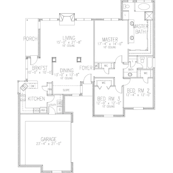 Country House Plan First Floor - Reyna Traditional Ranch Home 137D-0212 - Shop House Plans and More