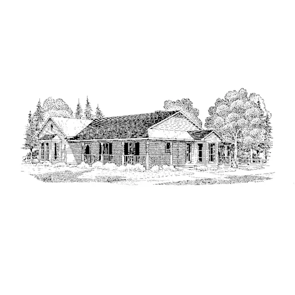 Southern House Plan Front of Home - Rolla Country Ranch Home 137D-0214 - Shop House Plans and More