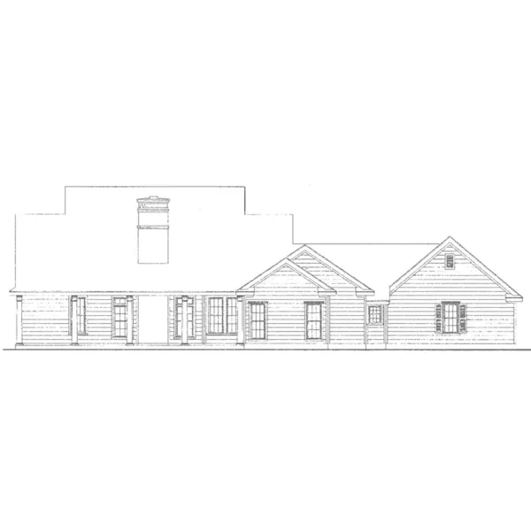 Rear Elevation - Shaker Woods Country Home 137D-0215 - Shop House Plans and More