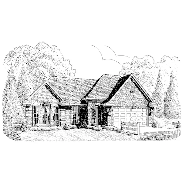 Modern House Plan Front of Home - Singer Traditional Ranch Home 137D-0216 - Shop House Plans and More