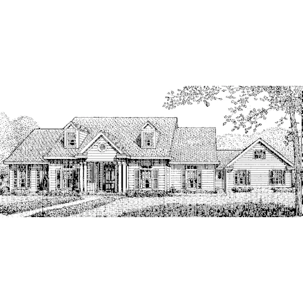 Country House Plan Front of Home - Sims Square Traditional Home 137D-0217 - Shop House Plans and More