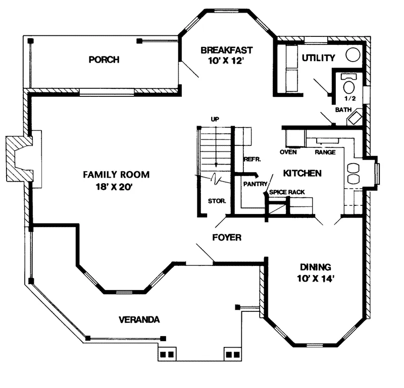 Southern House Plan First Floor - Tranquil Brook Victorian Home 137D-0218 - Shop House Plans and More