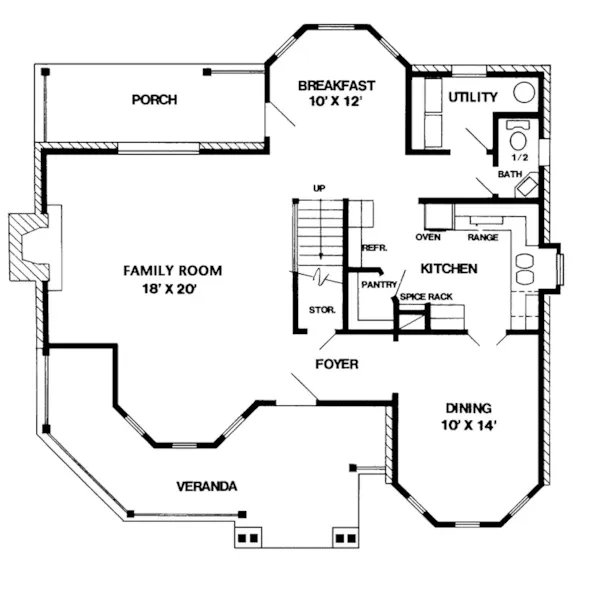 Country House Plan First Floor - Tranquil Brook Victorian Home 137D-0218 - Shop House Plans and More