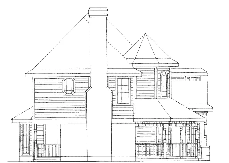 Southern House Plan Left Elevation - Tranquil Brook Victorian Home 137D-0218 - Shop House Plans and More