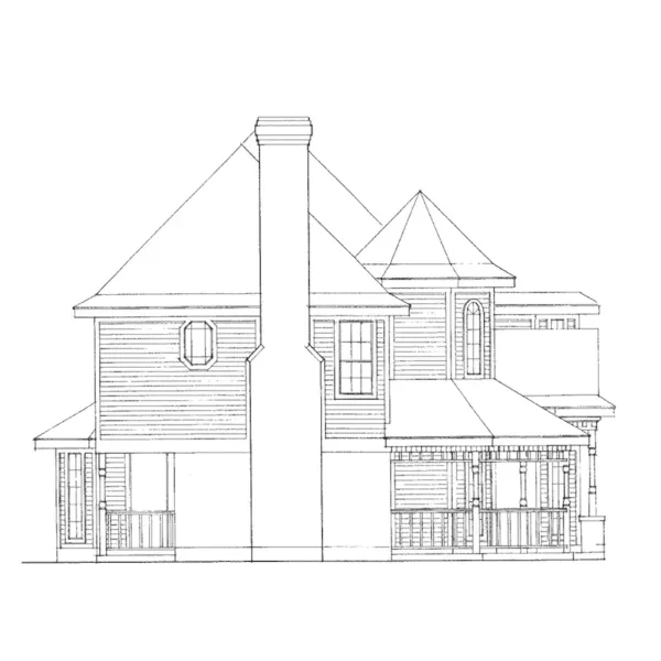 Country House Plan Left Elevation - Tranquil Brook Victorian Home 137D-0218 - Shop House Plans and More