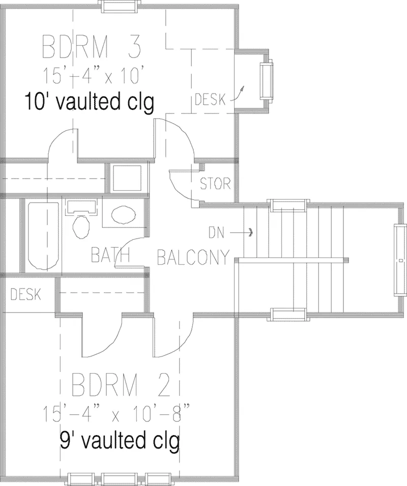 Bungalow House Plan Second Floor - Splendor View Farmhouse 137D-0220 - Shop House Plans and More