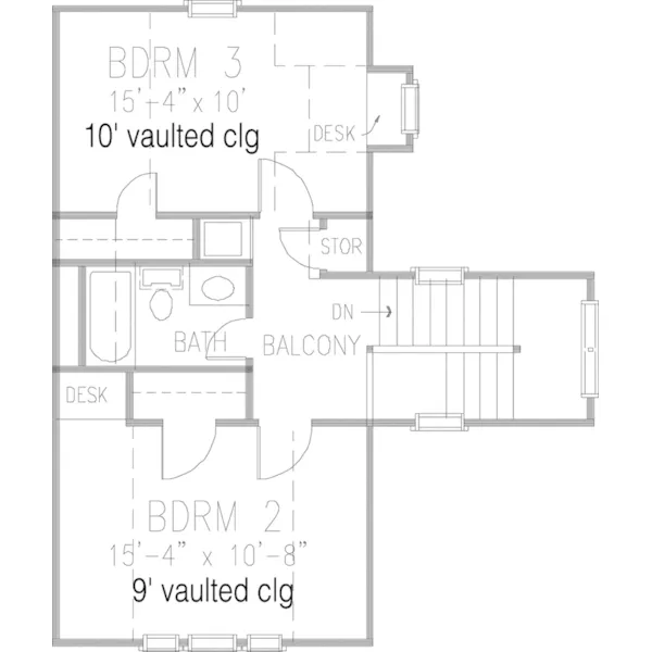 Bungalow House Plan Second Floor - Splendor View Farmhouse 137D-0220 - Shop House Plans and More