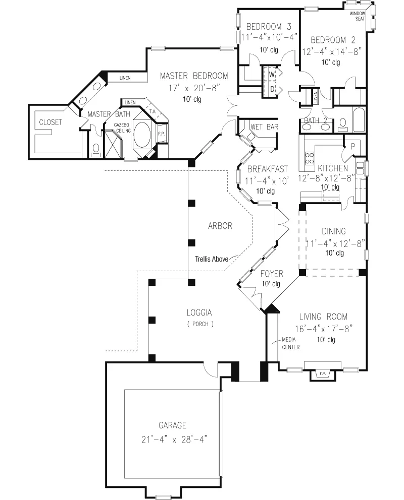 First Floor - Sunway Sunbelt Home 137D-0222 - Shop House Plans and More