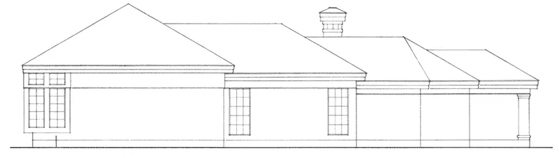 Rear Elevation - Sunway Sunbelt Home 137D-0222 - Shop House Plans and More
