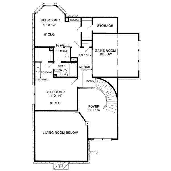 Colonial House Plan Second Floor - Hellwig Heights Italian Home 137D-0252 - Search House Plans and More