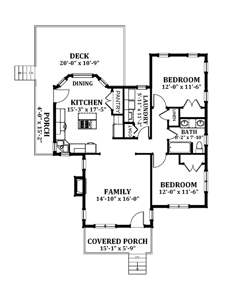Cabin & Cottage House Plan First Floor - Fair View Country Cottage Home 139D-0001 - Search House Plans and More