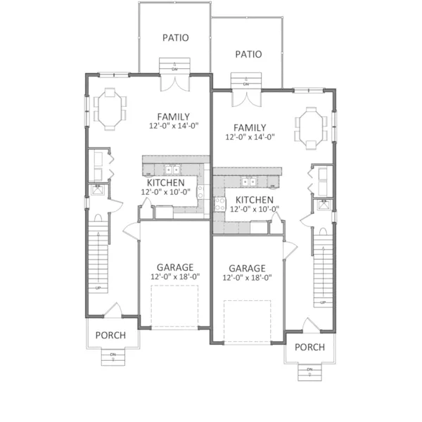 Ranch House Plan First Floor - Essex Place Duplex Home 139D-0002 - Search House Plans and More