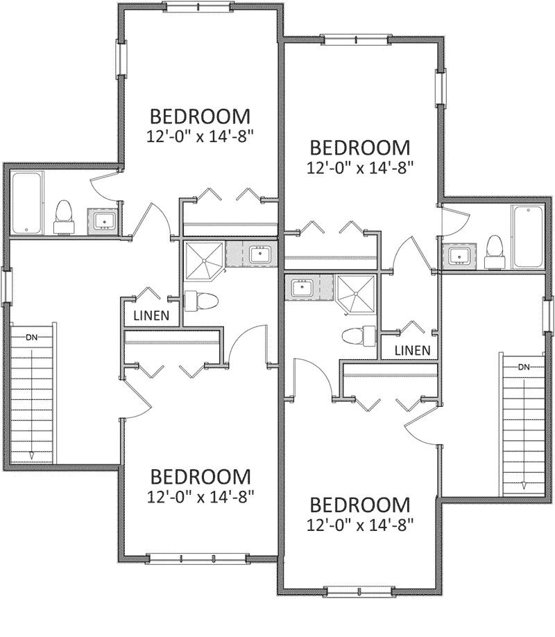 Ranch House Plan Second Floor - Essex Place Duplex Home 139D-0002 - Search House Plans and More