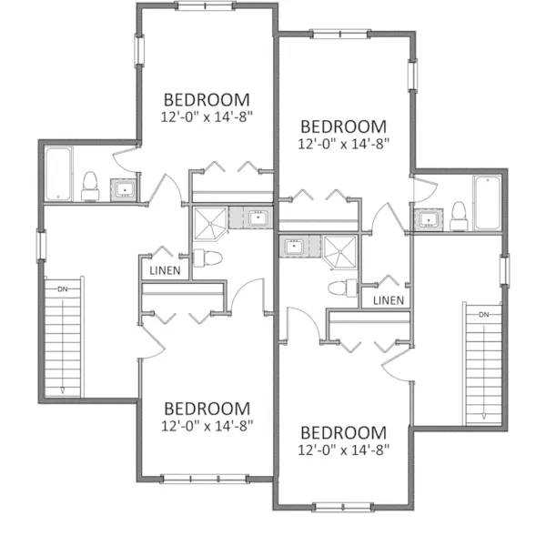 Ranch House Plan Second Floor - Essex Place Duplex Home 139D-0002 - Search House Plans and More