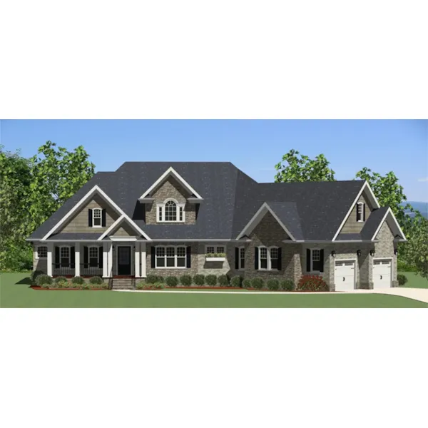 Traditional House Plan Front of Home - Spring Field Craftsman Home 139D-0004 - Shop House Plans and More