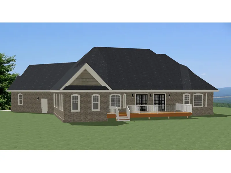 Ranch House Plan Rear Photo 01 - Spring Field Craftsman Home 139D-0004 - Shop House Plans and More