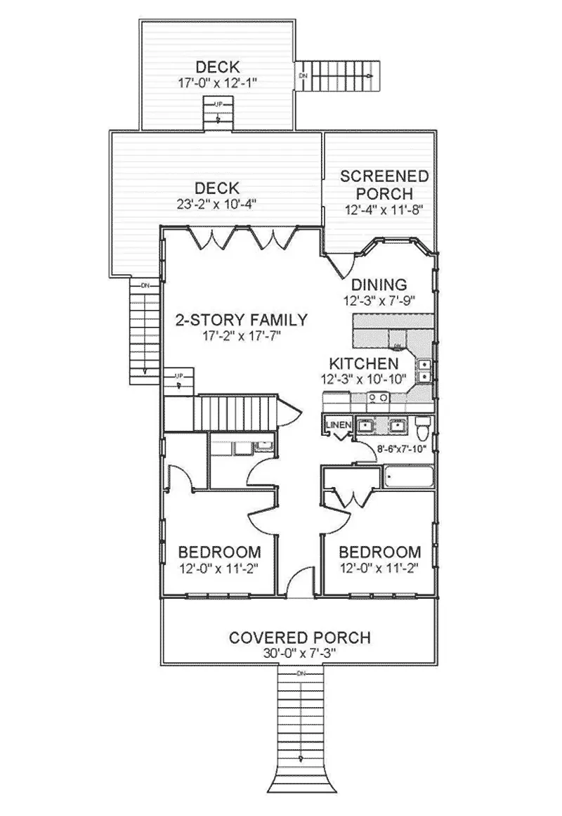 Sunbelt House Plan First Floor - Carteret Coastal Beach Home 139D-0005 - Search House Plans and More