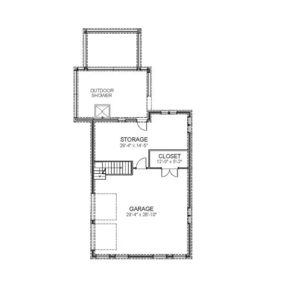 Beach & Coastal House Plan Lower Level Floor - Carteret Coastal Beach Home 139D-0005 - Search House Plans and More