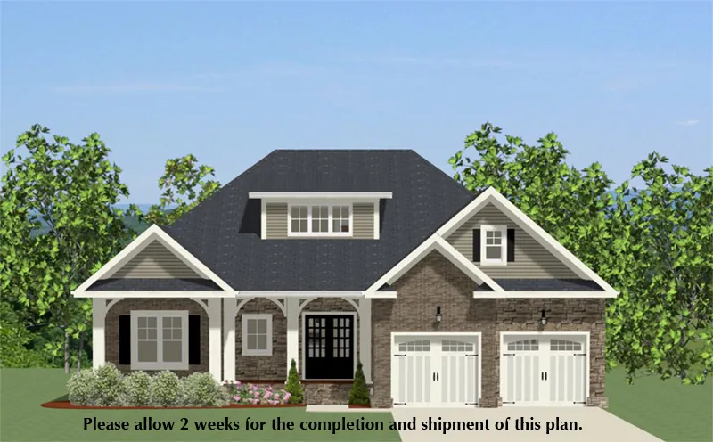 Ranch House Plan Front of Home - Dalton Lake Craftsman Home 139D-0006 - Search House Plans and More