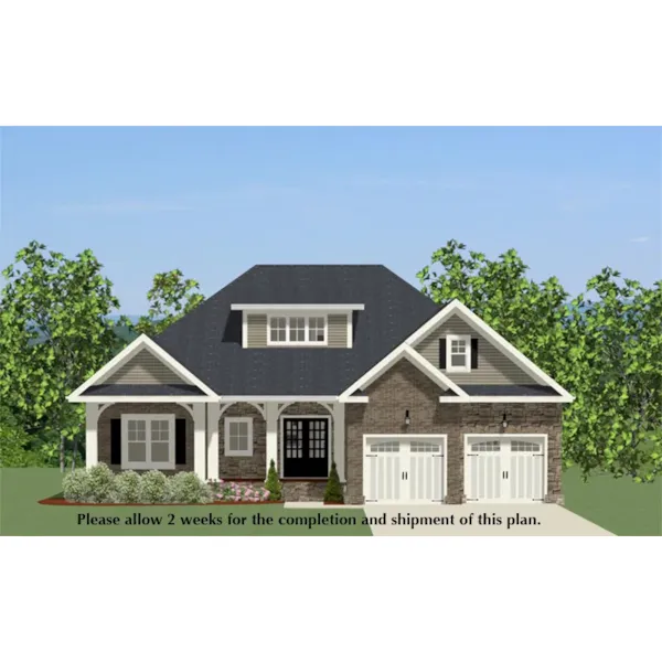 Rustic House Plan Front of Home - Dalton Lake Craftsman Home 139D-0006 - Search House Plans and More