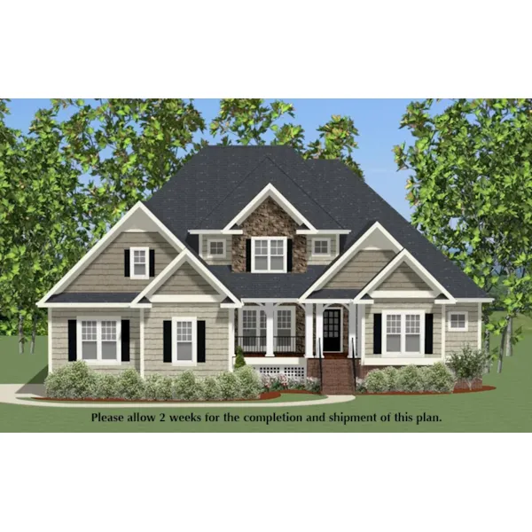 Craftsman House Plan Front of Home - Darden Craftsman Home 139D-0008 - Search House Plans and More