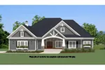Ranch House Plan Front of Home - Oakhollow Craftsman Home 139D-0009 - Shop House Plans and More
