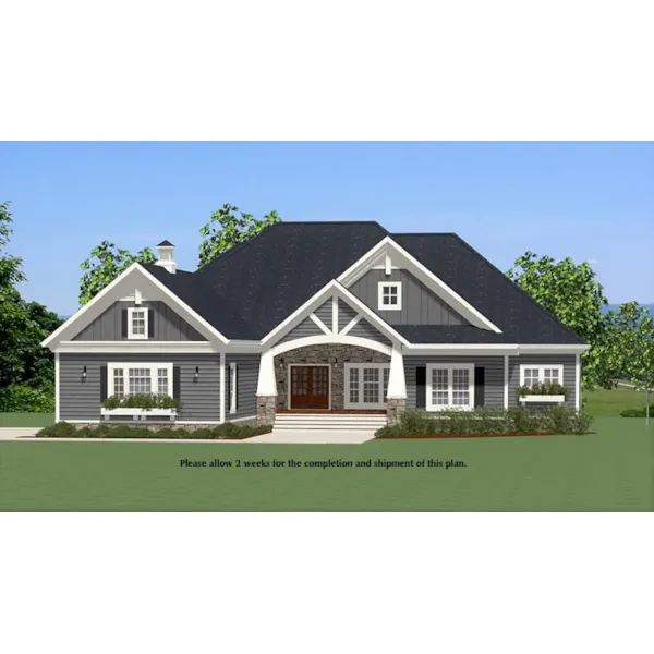 Ranch House Plan Front of Home - Oakhollow Craftsman Home 139D-0009 - Shop House Plans and More