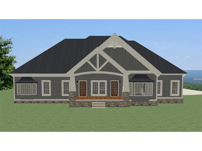 Ranch House Plan Rear Photo 01 - Oakhollow Craftsman Home 139D-0009 - Shop House Plans and More