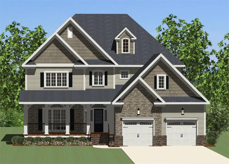 Ranch House Plan Front of Home - Belmont Creek Luxury Home 139D-0010 - Search House Plans and More