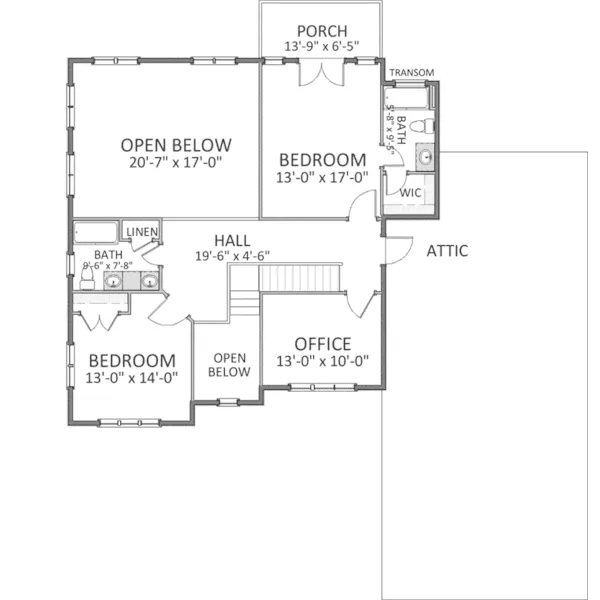 Craftsman House Plan Second Floor - Brook Haven Craftsman Home 139D-0012 - Search House Plans and More