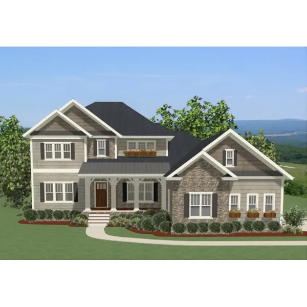 Craftsman House Plan Front of Home - Brook Haven Craftsman Home 139D-0012 - Search House Plans and More