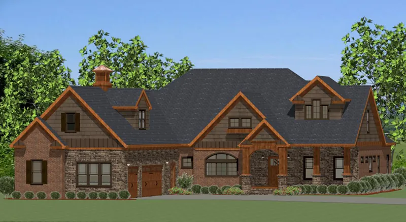 Lake House Plan Front of Home - Lake Jeanette Rustic Home 139D-0013 - Shop House Plans and More