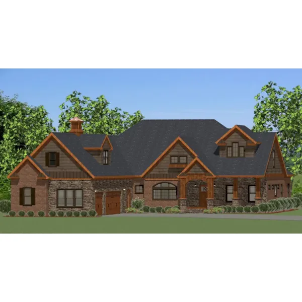 Waterfront House Plan Front of Home - Lake Jeanette Rustic Home 139D-0013 - Shop House Plans and More