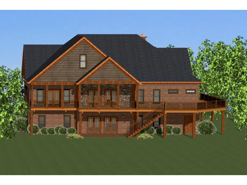 Lake House Plan Rear Photo 01 - Lake Jeanette Rustic Home 139D-0013 - Shop House Plans and More