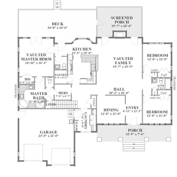 Country House Plan First Floor - Carolina Cottage Craftsman Home 139D-0014 - Search House Plans and More