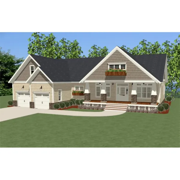 Country House Plan Front of Home - Carolina Cottage Craftsman Home 139D-0014 - Search House Plans and More