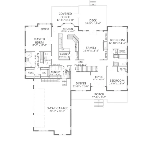 Craftsman House Plan First Floor - Grandover Arts & Crafts Home 139D-0016 - Search House Plans and More