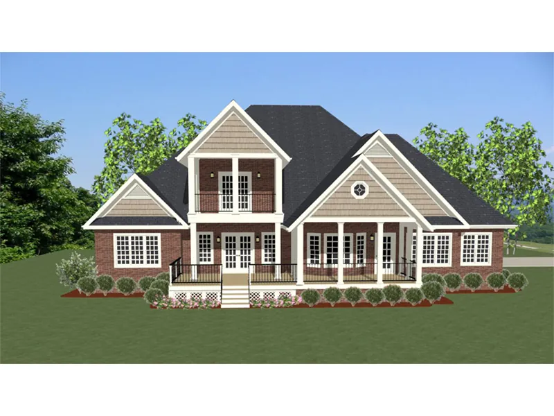 Arts & Crafts House Plan Rear Photo 01 - Grandover Arts & Crafts Home 139D-0016 - Search House Plans and More
