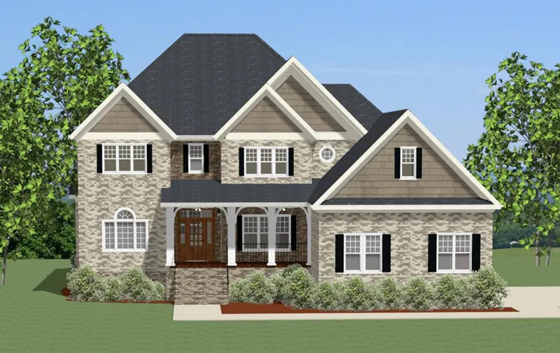 Traditional House Plan Front of Home - Carlton Creek Luxury Home 139D-0017 - Search House Plans and More