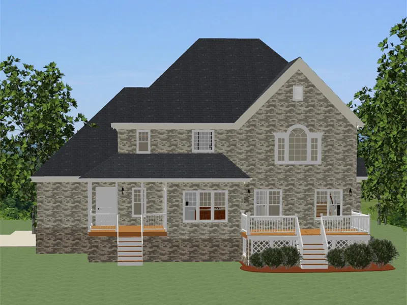 Traditional House Plan Rear Photo 01 - Carlton Creek Luxury Home 139D-0017 - Search House Plans and More