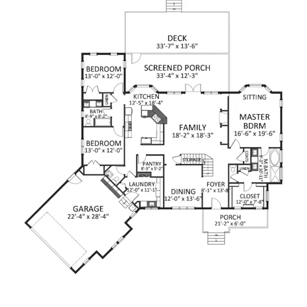 Craftsman House Plan First Floor - Stoney Creek Craftsman Home 139D-0018 - Shop House Plans and More