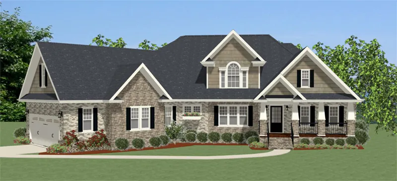 Craftsman House Plan Front of Home - Stoney Creek Craftsman Home 139D-0018 - Shop House Plans and More
