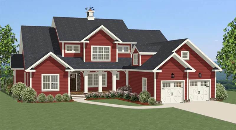 Farmhouse Plan Front of Home - Maple View Craftsman Farmhouse 139D-0019 - Shop House Plans and More
