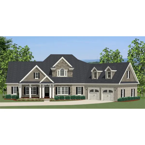 Arts & Crafts House Plan Front of Home - Windham Lake Luxury Home 139D-0020 - Shop House Plans and More